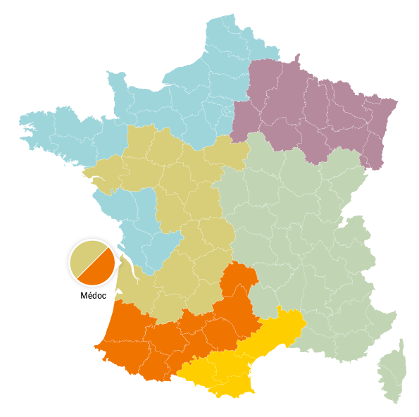 Une carte de France en couleurs