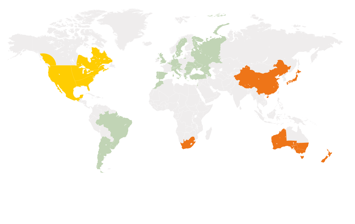 Une carte du Monde en couleurs